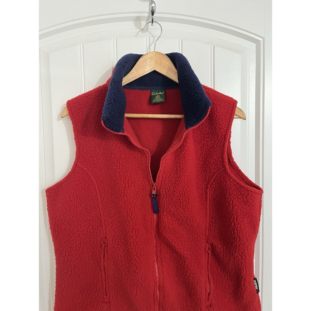 Cabelas Vest Womens ‎ Large L Sleeveless Sherpa Fleece Zip Outdoors Ladies AA - Picture 4 of 7